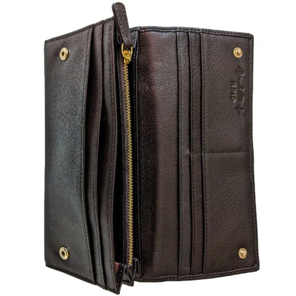 Osgoode Marley Leather Women's Long Wallet with Brass Snap New - Picture 7 of 13